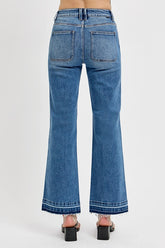 Plus Size RISEN Raw Hem Ankle Bootcut Jeans - Trendy Denim for All Sizes